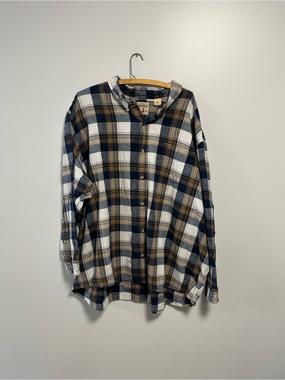 RedHead Plaid Flannel Button Up Shirt Size 5XL